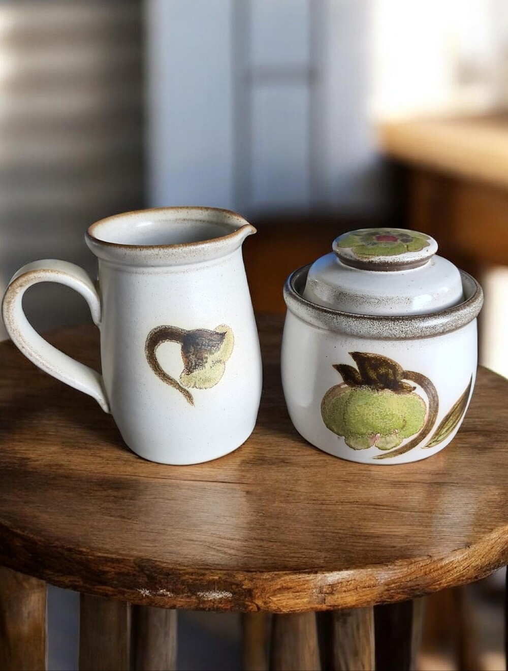 Denby England Troubadour Large Creamer & Covered Sugar Bowl England Cottage